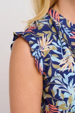 Brakeburn Trailing Tropics Sleeveless Blouse Blue Online