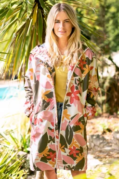 Brakeburn Tropical Palm Showerproof Raincoat Khaki Store