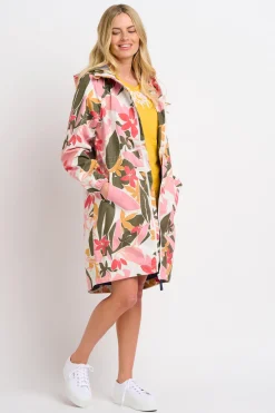 Brakeburn Tropical Palm Showerproof Raincoat Khaki Store