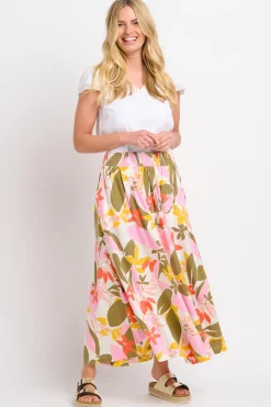 Brakeburn Tropical Palm Skirt Khaki Discount