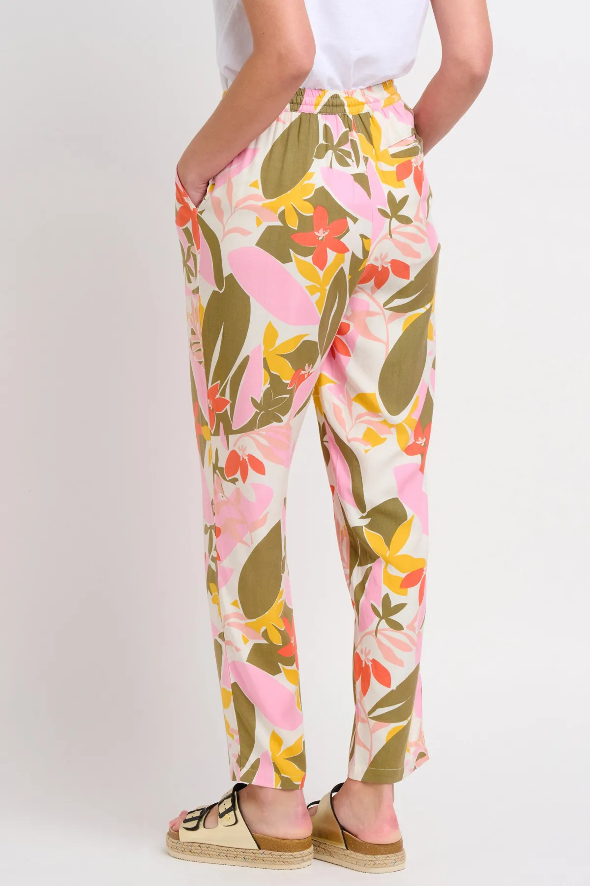 Brakeburn Tropical Palm Traveller Pants Khaki Best Sale