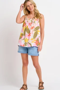 Brakeburn Tropical Palm Vest Khaki Fashion