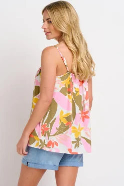Brakeburn Tropical Palm Vest Khaki Fashion