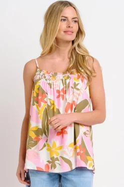 Brakeburn Tropical Palm Vest Khaki Fashion
