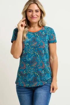 Brakeburn Uma Floral Paisley Tee Blue Cheap
