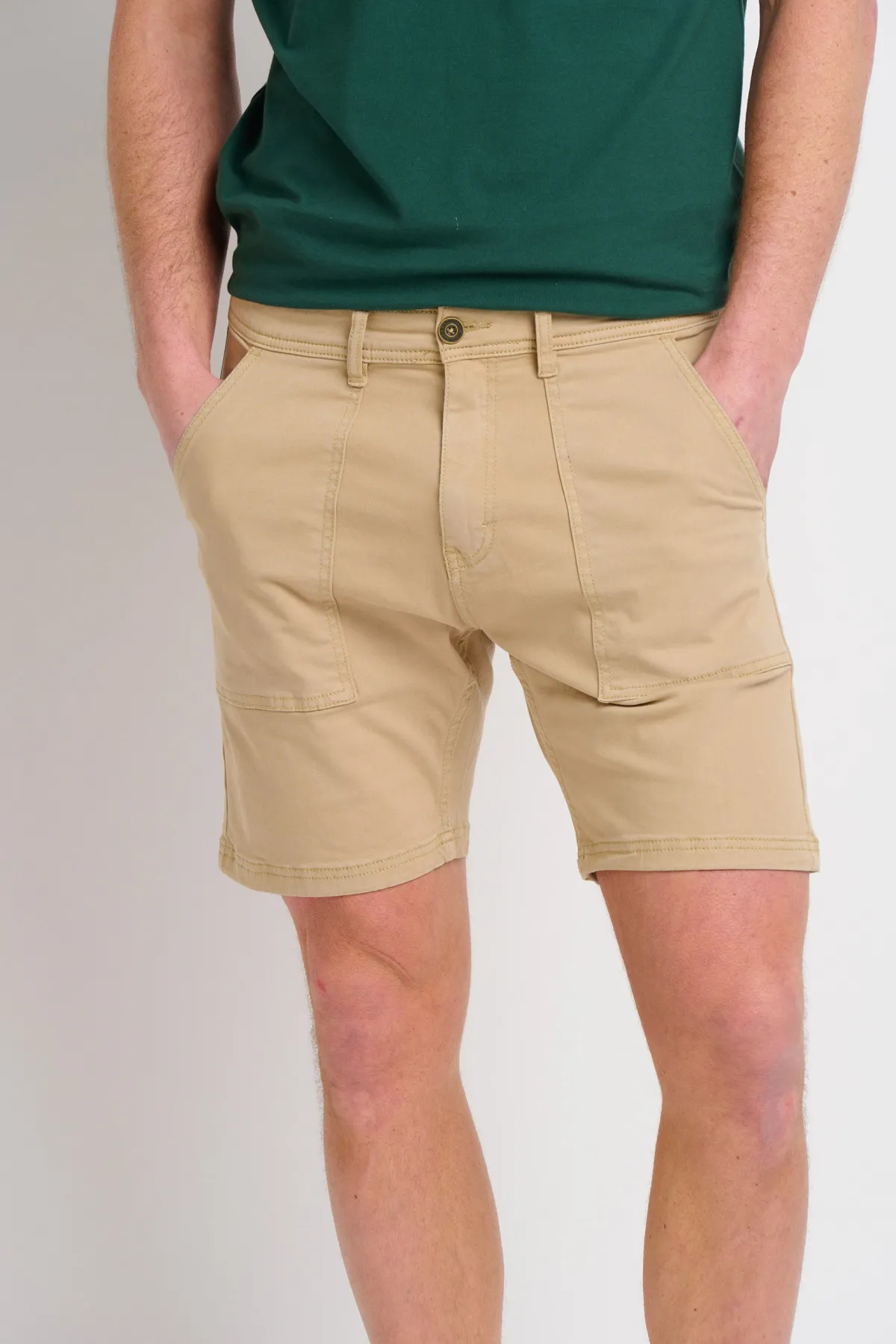 Brakeburn Utility Shorts Cream New