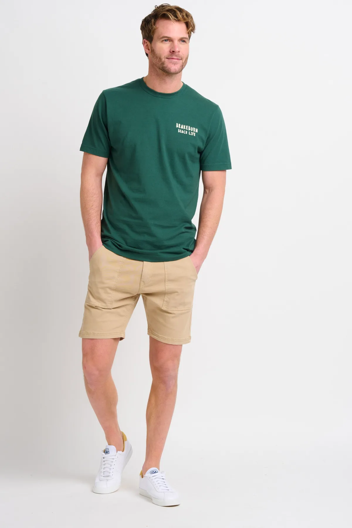 Brakeburn Utility Shorts Cream New