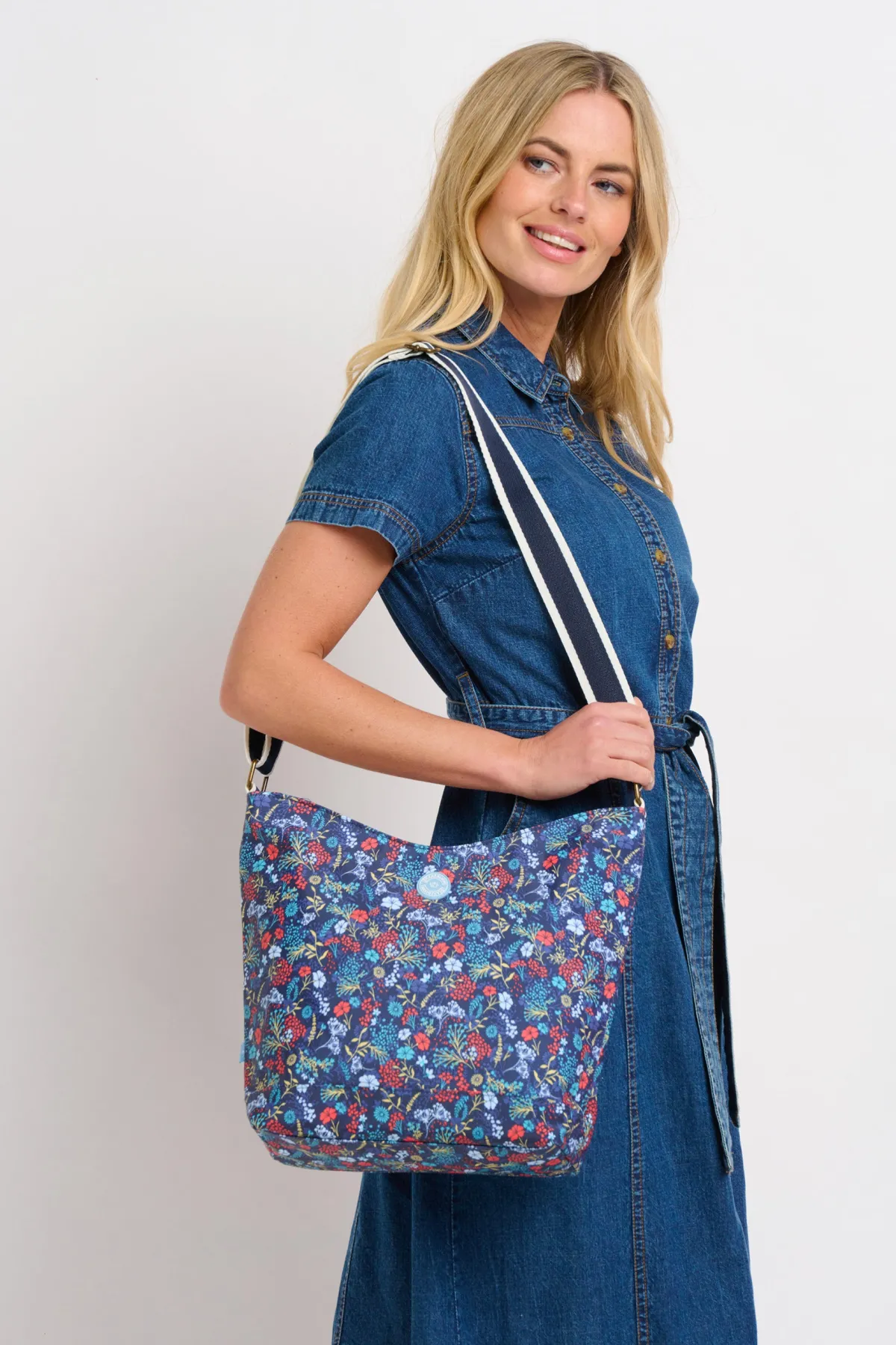 Brakeburn Vintage Ditsy Hobo Bag Blue Fashion