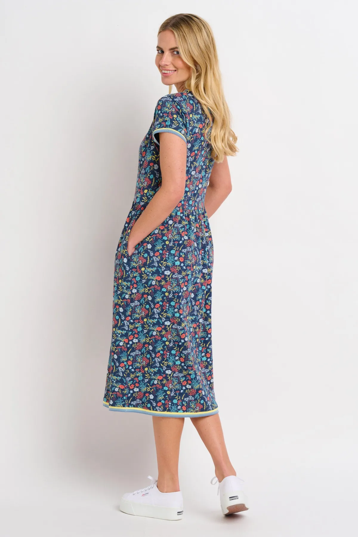 Brakeburn Vintage Ditsy Midi Dress Blue Best