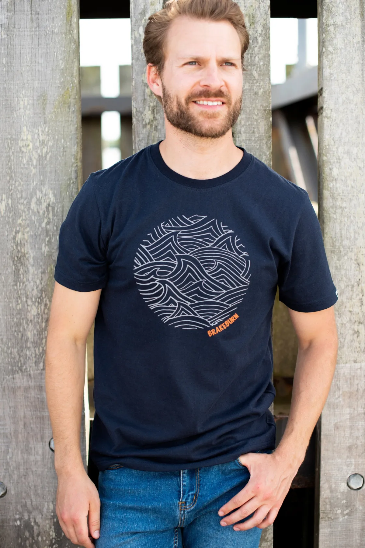 Brakeburn Waves Circle Tee Navy Cheap