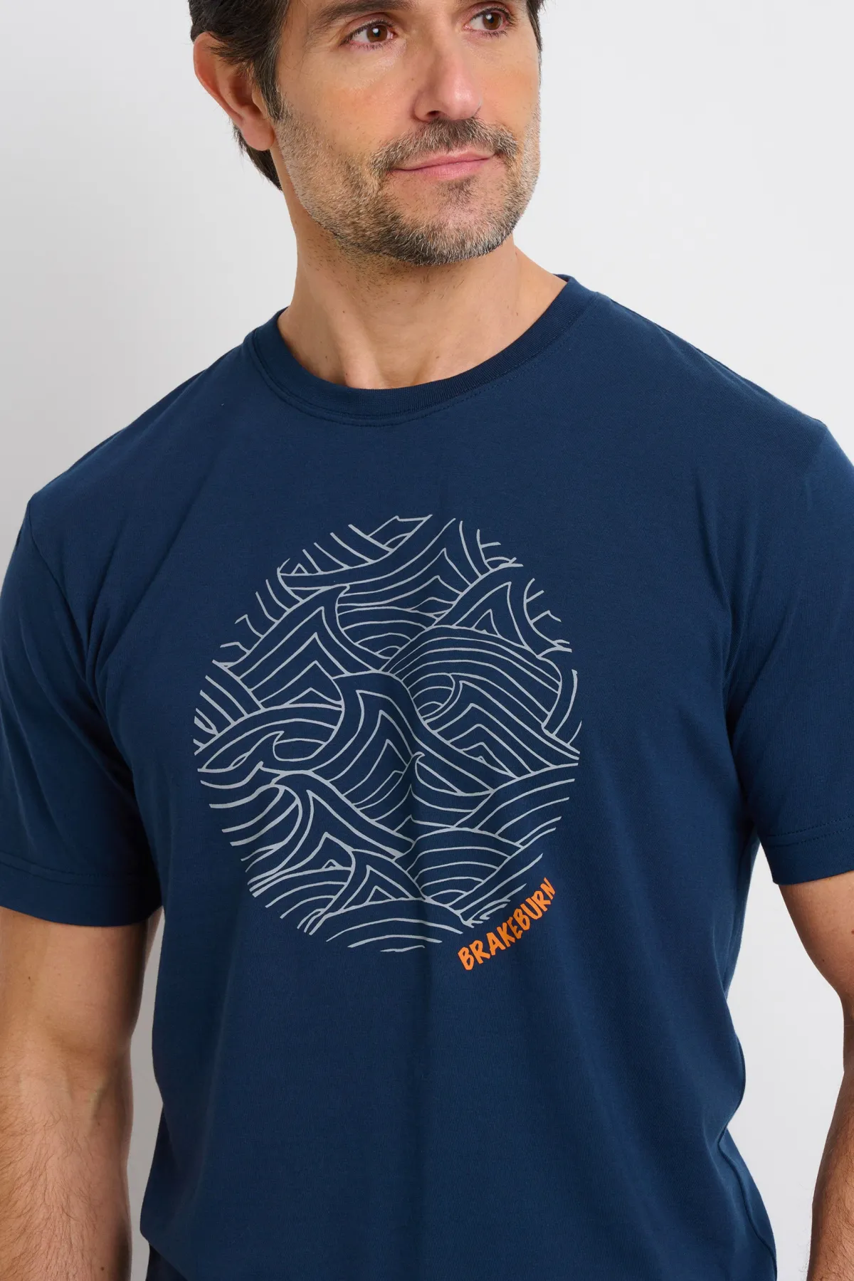 Brakeburn Waves Circle Tee Navy Cheap