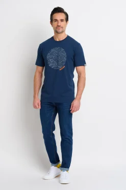 Brakeburn Waves Circle Tee Navy Cheap