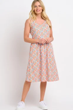 Brakeburn Whimsical Floral Sleeveless Dress Blue Sale