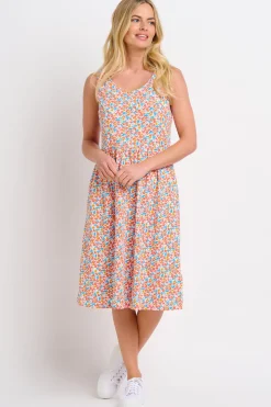 Brakeburn Whimsical Floral Sleeveless Dress Blue Sale