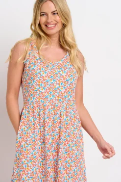 Brakeburn Whimsical Floral Sleeveless Dress Blue Sale