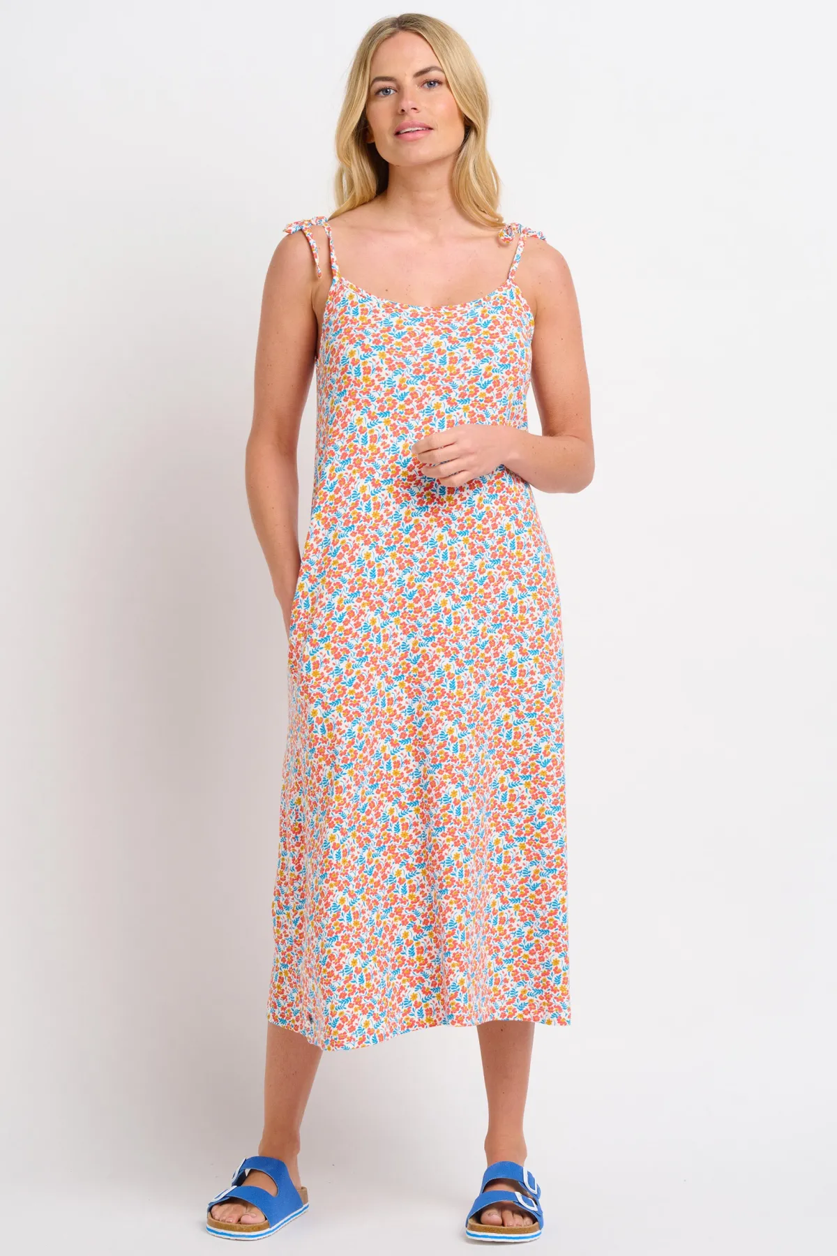 Brakeburn Whimsical Floral Strappy Dress Blue Store