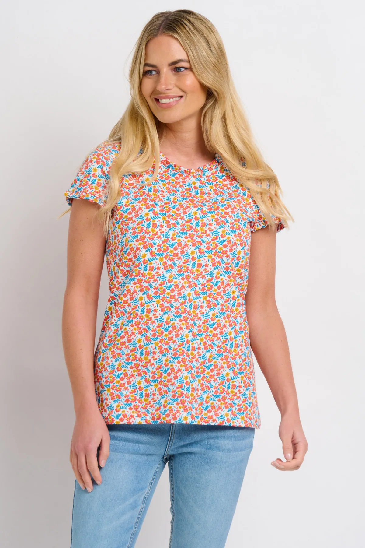 Brakeburn Whimsical Floral Tee Blue Shop