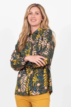 Brakeburn Winter Trailing Floral Blouse Green Shop