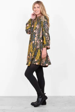 Brakeburn Winter Trailing Tipping Dress Green Cheap
