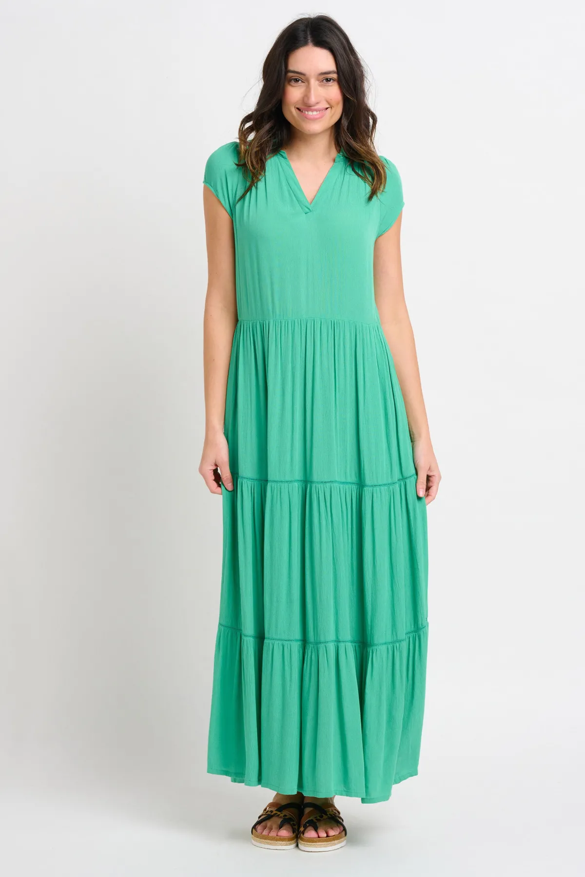 Brakeburn Wynn Maxi Dress Green New