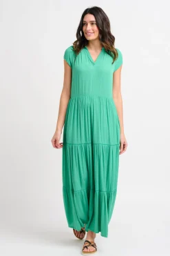 Brakeburn Wynn Maxi Dress Green New