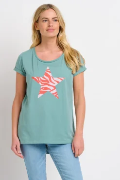 Brakeburn Zebra Star Tee Coral Cheap