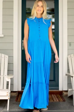 Brakeburn Zenni Maxi Dress Blue Cheap