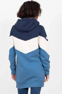 Brakeburn Ziggy Colourblock Longline Hoodie Blue New