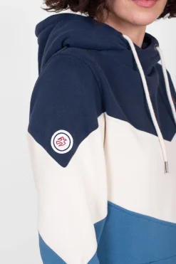 Brakeburn Ziggy Colourblock Longline Hoodie Blue New