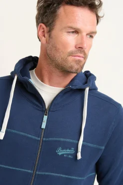 Brakeburn Zip Through Hoodie Navy Fashion