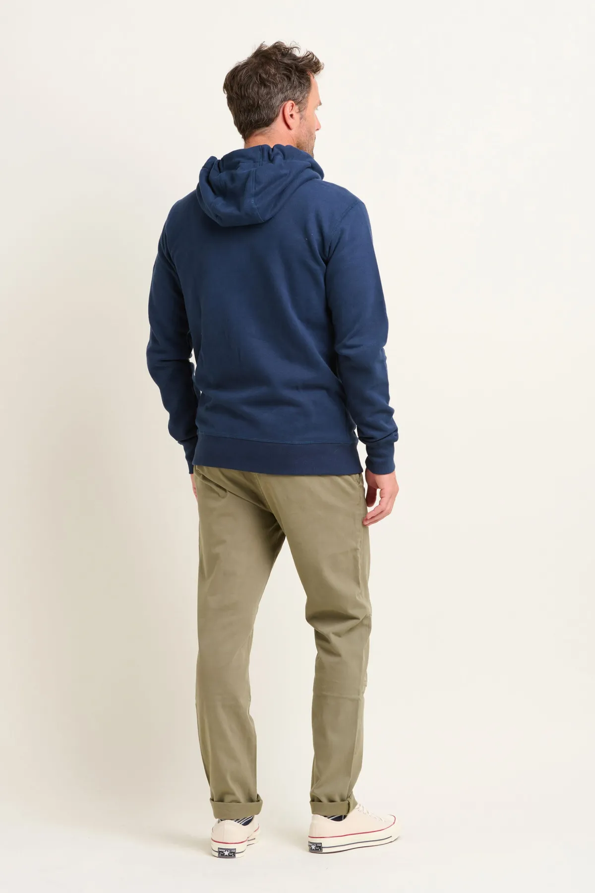 Brakeburn Zip Through Hoodie Navy Fashion
