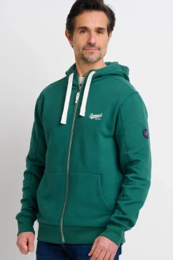 Brakeburn Zip Through Hoodie Green Outlet